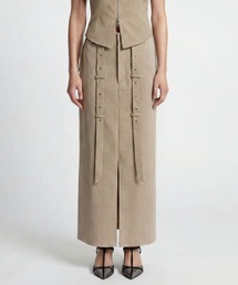 【TAJEN:T】BELT DESIGN SLIT LONG SKIRT/ベルトデザインスリットロングスカート/セットアップ着用可能