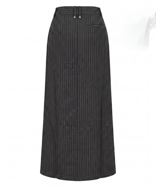 TAJEN:T(タジェント)の「【TAJEN:T】BELT DESIGN SLIT LONG SKIRT/ベルトデザインスリットロングスカート/セットアップ着用可能(スカート・レディース・ベージュ/グレー・2/1)」の4枚目の写真