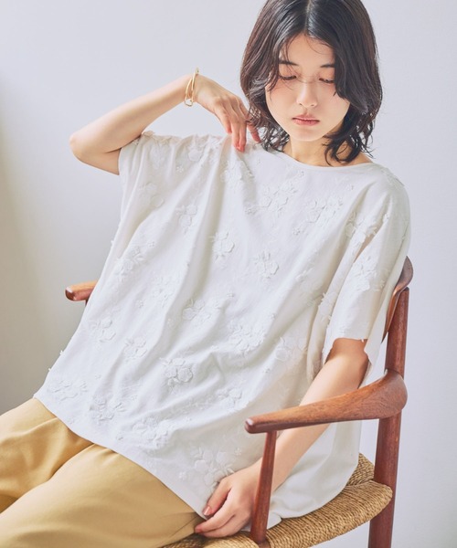 studio CLIP(スタディオクリップ)の「3DレースコクーンTシャツ(Tシャツ/カットソー・レディース・ブラック/ライトグレー/ラベンダー/オフホワイト・FREE)」の18枚目の写真
