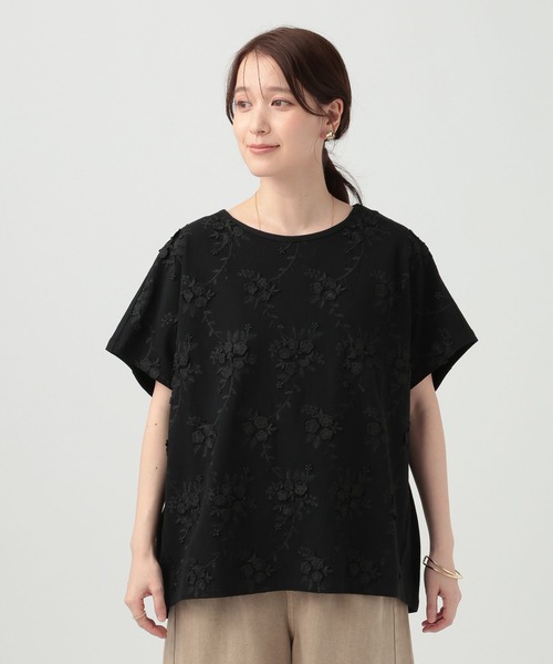 studio CLIP(スタディオクリップ)の「3DレースコクーンTシャツ(Tシャツ/カットソー・レディース・ブラック/ライトグレー/ラベンダー/オフホワイト・FREE)」の7枚目の写真