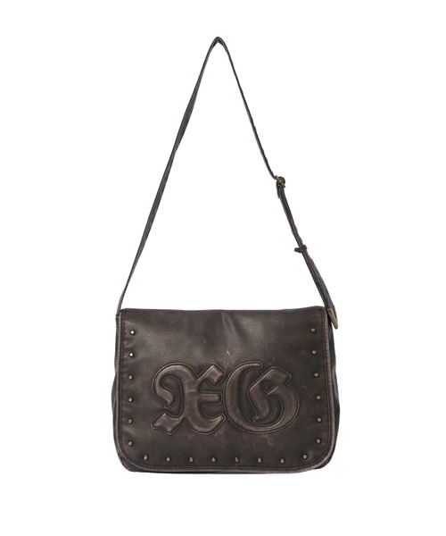 X-girl(エックスガール)の「XG LOGO PATCH STUDDED FAUX LEATHER SHOULDER BAG(ショルダーバッグ・レディース・ブラック/ブラウン・ONE SIZE)」の5枚目の写真