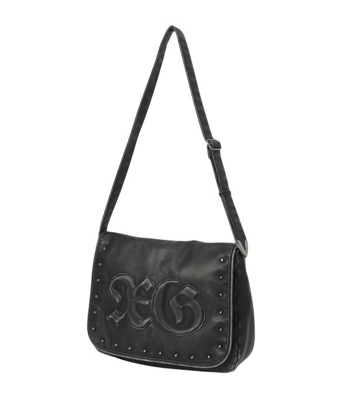 X-girl(エックスガール)の「XG LOGO PATCH STUDDED FAUX LEATHER SHOULDER BAG(ショルダーバッグ・レディース・ブラック/ブラウン・ONE SIZE)」の7枚目の写真