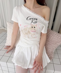 キャットプリントTシャツ