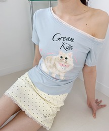 キャットプリントTシャツ