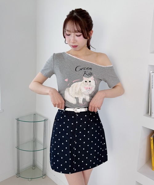 frunco(フランコ)の「キャットプリントTシャツ(Tシャツ/カットソー・レディース・ピンク/ホワイト/ブルー/グレー・FREE)」の17枚目の写真