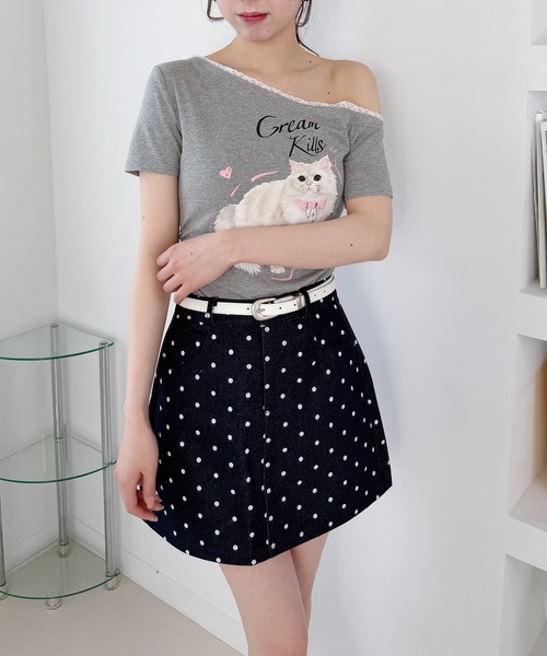 frunco(フランコ)の「キャットプリントTシャツ(Tシャツ/カットソー・レディース・ピンク/ホワイト/ブルー/グレー・FREE)」の18枚目の写真