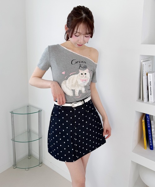 frunco(フランコ)の「キャットプリントTシャツ(Tシャツ/カットソー・レディース・ピンク/ホワイト/ブルー/グレー・FREE)」の19枚目の写真