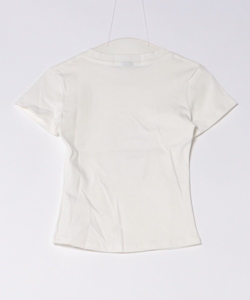 Never mind the XU(ネバーマインドザエックスユー)の「【Never mind the XU】flower rhinestone tee / 【ネバーマインド ザ エックスユー】フラワープリントラインストーンクロップド半袖Tシャツ(Tシャツ/カットソー・レディース・イエロー/ホワイト/ピンク・L)」の19枚目の写真