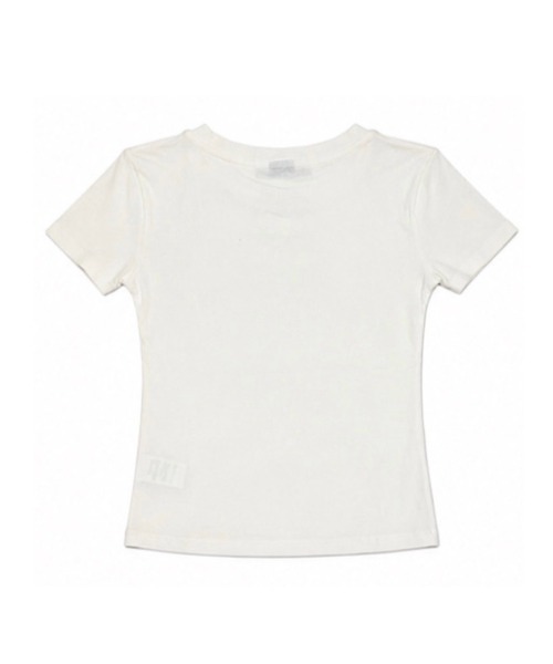 Never mind the XU(ネバーマインドザエックスユー)の「【Never mind the XU】flower rhinestone tee / 【ネバーマインド ザ エックスユー】フラワープリントラインストーンクロップド半袖Tシャツ(Tシャツ/カットソー・レディース・イエロー/ホワイト/ピンク・L)」の22枚目の写真