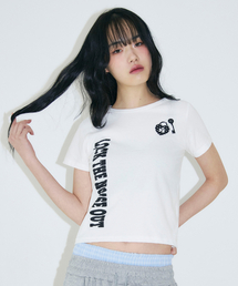 アンロックセミクロップTシャツ[ホワイト]
