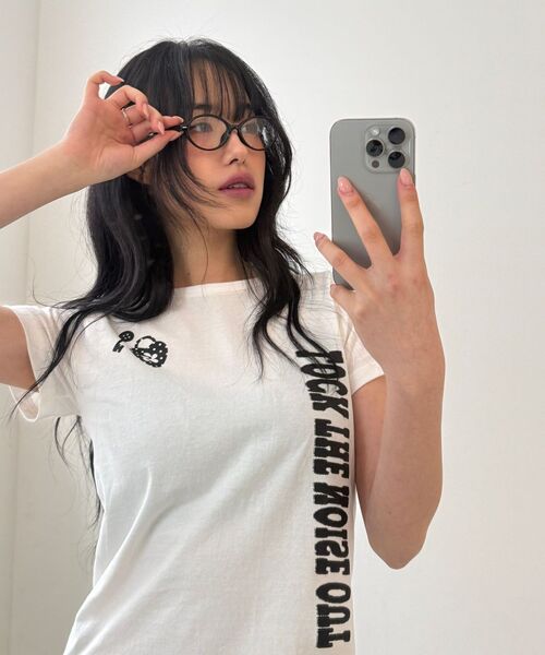 SLEEKGLOW（スリック グロウ）の「アンロックセミクロップTシャツ[ホワイト]（Tシャツ/カットソー・レディース・その他・FREE）」の7枚目の写真