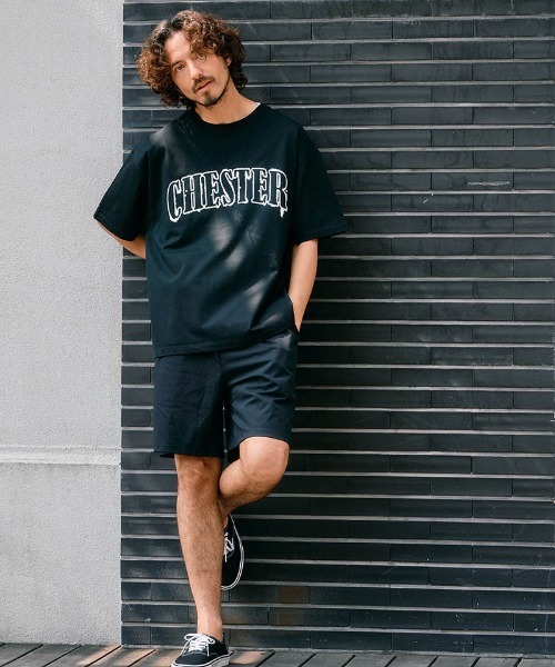 Chester(チェスター)の「mt10544- 2トーン アーチロゴ プリントTシャツ(10012)(Tシャツ/カットソー・メンズ・ホワイト/ブラック系その他/ブラック・M/L/XL)」の7枚目の写真