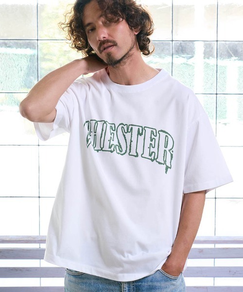 Chester(チェスター)の「mt10544- 2トーン アーチロゴ プリントTシャツ(10012)(Tシャツ/カットソー・メンズ・ホワイト/ブラック系その他/ブラック・M/L/XL)」の16枚目の写真