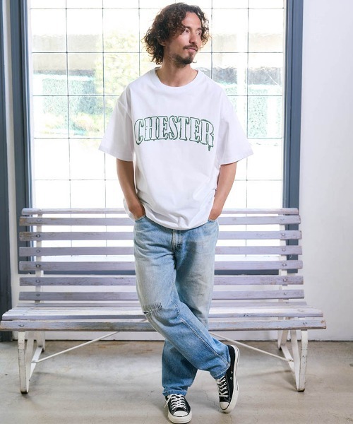 Chester(チェスター)の「mt10544- 2トーン アーチロゴ プリントTシャツ(10012)(Tシャツ/カットソー・メンズ・ホワイト/ブラック系その他/ブラック・M/L/XL)」の19枚目の写真