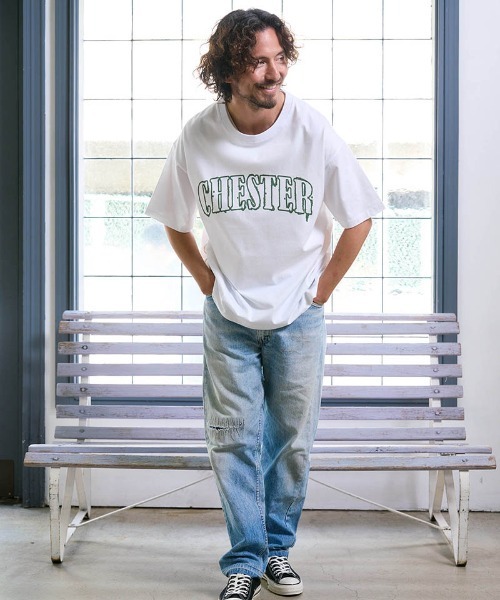 Chester(チェスター)の「mt10544- 2トーン アーチロゴ プリントTシャツ(10012)(Tシャツ/カットソー・メンズ・ホワイト/ブラック系その他/ブラック・M/L/XL)」の20枚目の写真