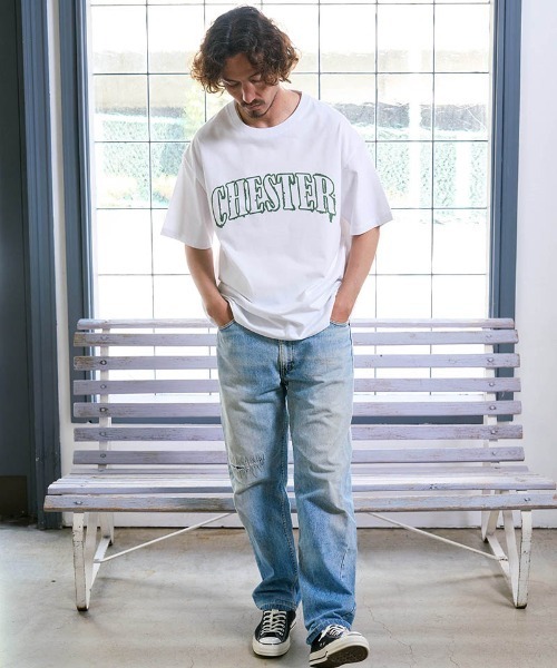 Chester(チェスター)の「mt10544- 2トーン アーチロゴ プリントTシャツ(10012)(Tシャツ/カットソー・メンズ・ホワイト/ブラック系その他/ブラック・M/L/XL)」の21枚目の写真