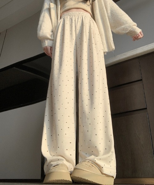Teem Store(チームストア)の「リラックススウェットワイドパンツ 無地 ドット柄 ルームパンツ イージーパンツ(その他パンツ・レディース・アイボリー/アイボリー系1/グレー系1/チャコール/グレー系2/グレー・F)」の20枚目の写真