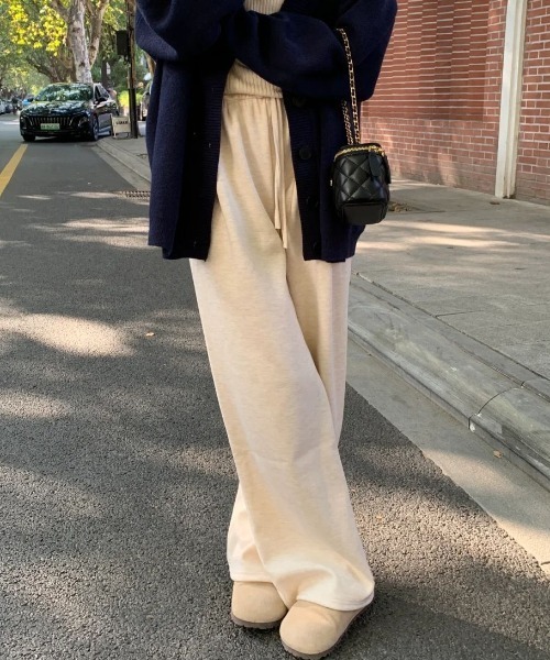 Teem Store(チームストア)の「リラックススウェットワイドパンツ 無地 ドット柄 ルームパンツ イージーパンツ(その他パンツ・レディース・アイボリー/アイボリー系1/グレー系1/チャコール/グレー系2/グレー・F)」の8枚目の写真