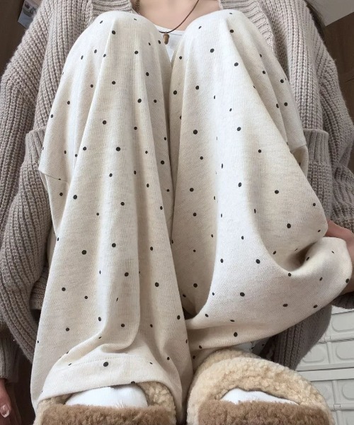 Teem Store(チームストア)の「リラックススウェットワイドパンツ 無地 ドット柄 ルームパンツ イージーパンツ(その他パンツ・レディース・アイボリー/アイボリー系1/グレー系1/チャコール/グレー系2/グレー・F)」の18枚目の写真