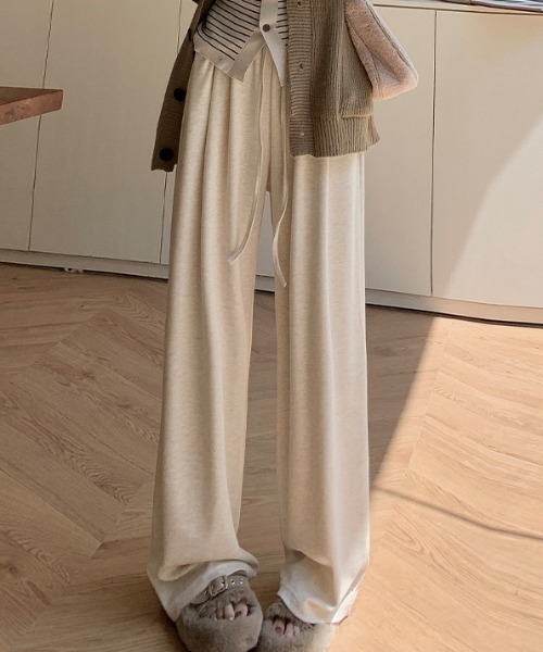 Teem Store(チームストア)の「リラックススウェットワイドパンツ 無地 ドット柄 ルームパンツ イージーパンツ(その他パンツ・レディース・アイボリー/アイボリー系1/グレー系1/チャコール/グレー系2/グレー・F)」の9枚目の写真