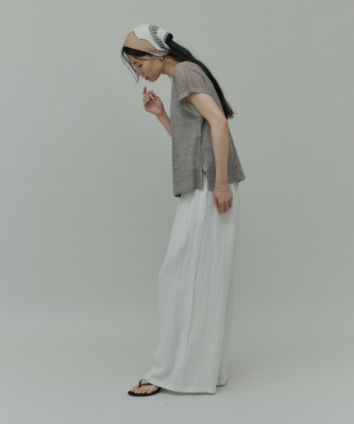 Plumel(プルメル)の「Sleeveless Mesh Knit Tops with Tank / スリーブレスメッシュニットwithタンク(ニット/セーター・レディース・モカ/ラベンダー/ブラック・MEDIUM)」の15枚目の写真