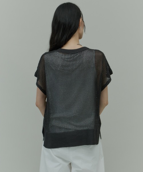 Plumel(プルメル)の「Sleeveless Mesh Knit Tops with Tank / スリーブレスメッシュニットwithタンク(ニット/セーター・レディース・モカ/ラベンダー/ブラック・MEDIUM)」の22枚目の写真