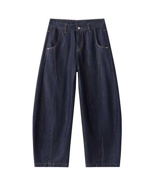 HOOK(フック)の「HOOK バレルレッグ ハイウエストデニム(デニムパンツ・メンズ・インディゴブルー/ブラック・XL/L/M)」の5枚目の写真