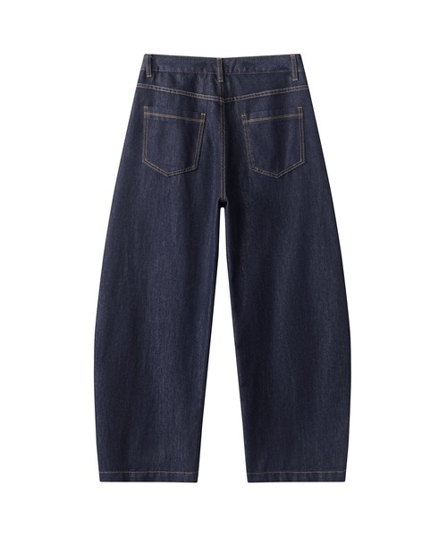 HOOK(フック)の「HOOK バレルレッグ ハイウエストデニム(デニムパンツ・メンズ・インディゴブルー/ブラック・XL/L/M)」の6枚目の写真