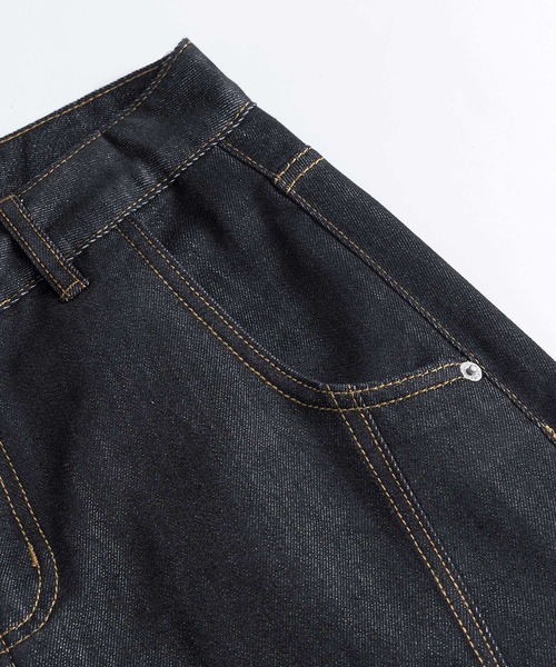 HOOK(フック)の「HOOK バレルレッグ ハイウエストデニム(デニムパンツ・メンズ・インディゴブルー/ブラック・XL/L/M)」の19枚目の写真