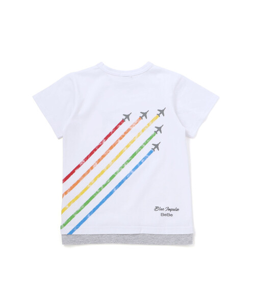 BeBe(ベベ)の「【ブルーインパルス】スモーク飛行プリント天竺半袖Tシャツ(Tシャツ/カットソー・キッズ・ホワイト/ブルー・110cm/120cm/130cm/140cm)」の11枚目の写真