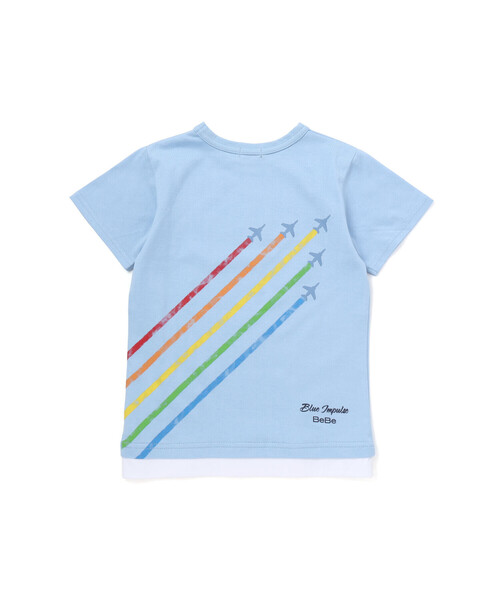 BeBe(ベベ)の「【ブルーインパルス】スモーク飛行プリント天竺半袖Tシャツ(Tシャツ/カットソー・キッズ・ホワイト/ブルー・110cm/120cm/130cm/140cm)」の14枚目の写真