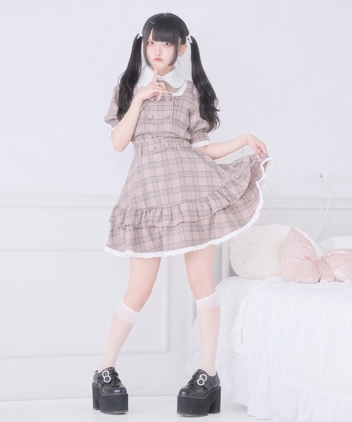 Pal elfy(パルエルフィー)の「ドーリーフリルドッキングワンピース(ワンピース・レディース・グレー/ピンク/ブラック・フリー)」の8枚目の写真
