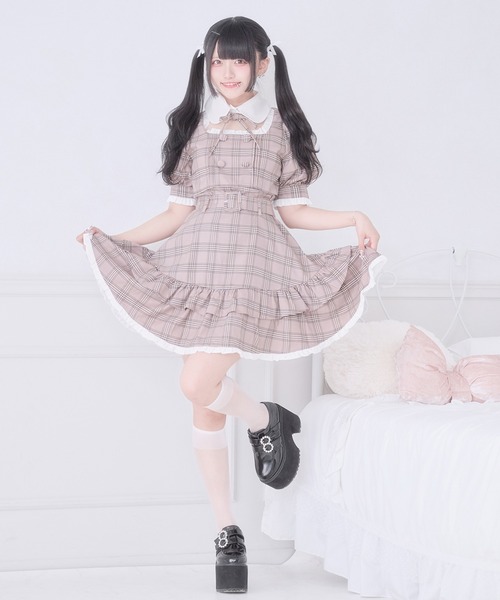 Pal elfy(パルエルフィー)の「ドーリーフリルドッキングワンピース(ワンピース・レディース・グレー/ピンク/ブラック・フリー)」の7枚目の写真
