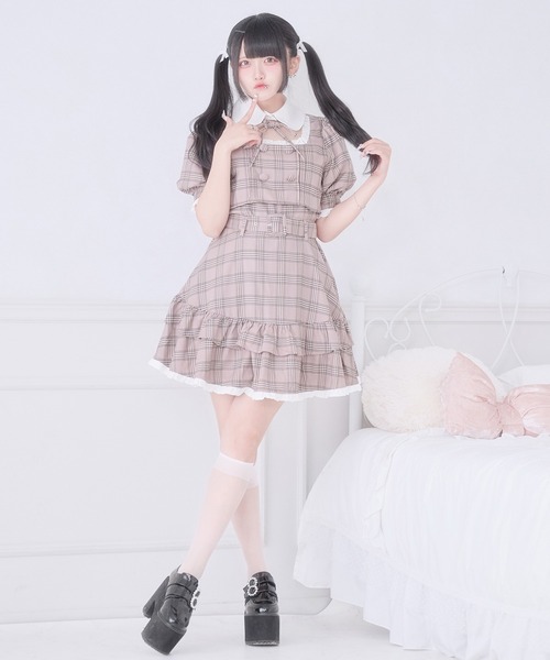 Pal elfy(パルエルフィー)の「ドーリーフリルドッキングワンピース(ワンピース・レディース・グレー/ピンク/ブラック・フリー)」の5枚目の写真