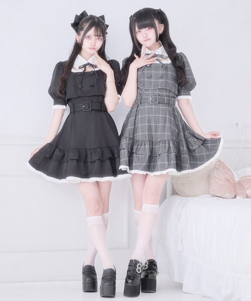 Pal elfy(パルエルフィー)の「ドーリーフリルドッキングワンピース(ワンピース・レディース・グレー/ピンク/ブラック・フリー)」の12枚目の写真
