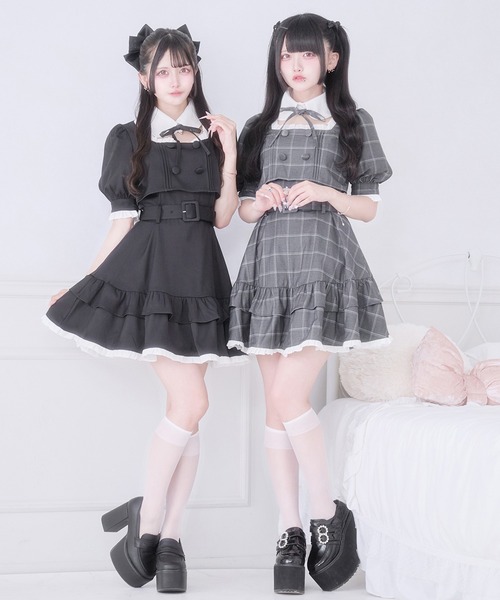 Pal elfy(パルエルフィー)の「ドーリーフリルドッキングワンピース(ワンピース・レディース・グレー/ピンク/ブラック・フリー)」の13枚目の写真