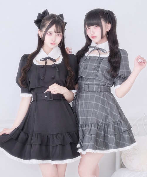 Pal elfy(パルエルフィー)の「ドーリーフリルドッキングワンピース(ワンピース・レディース・グレー/ピンク/ブラック・フリー)」の10枚目の写真