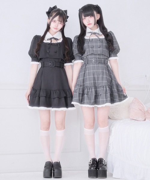 Pal elfy(パルエルフィー)の「ドーリーフリルドッキングワンピース(ワンピース・レディース・グレー/ピンク/ブラック・フリー)」の11枚目の写真