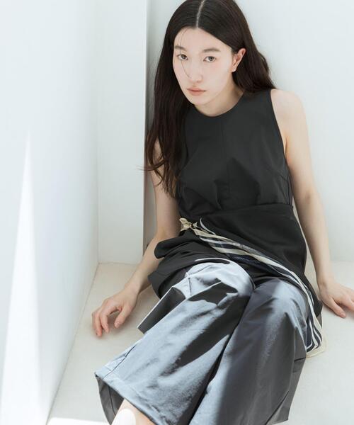 SENSE OF PLACE by URBAN RESEARCH(センスオブプレイスバイアーバンリサーチ)の「撥水ロンパース(サロペット/オーバーオール・レディース・ベージュ/ブラック・MEDIUM/SMALL)」の5枚目の写真