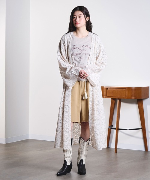 ROSE BUD（ローズバッド）の「(mag.by c)FRONT OPEN LACE DRESS（ワンピース・レディース・オフホワイト/バーガンディー・ONE SIZE）」の15枚目の写真