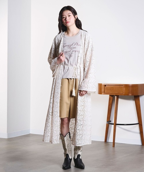 ROSE BUD（ローズバッド）の「(mag.by c)FRONT OPEN LACE DRESS（ワンピース・レディース・オフホワイト/バーガンディー・ONE SIZE）」の14枚目の写真