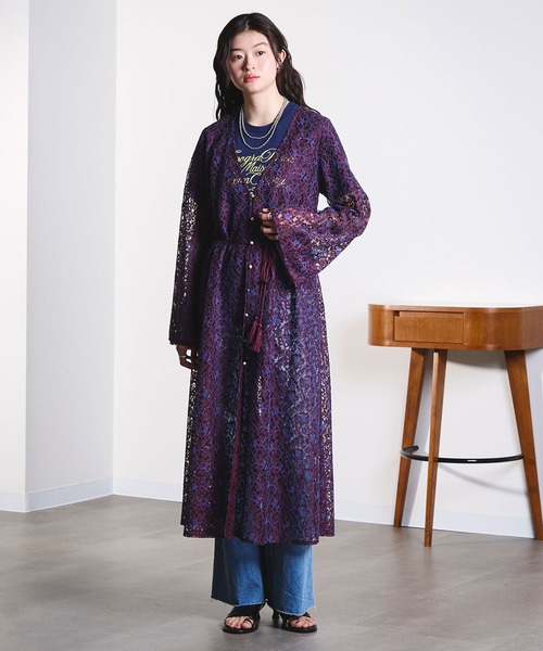 ROSE BUD（ローズバッド）の「(mag.by c)FRONT OPEN LACE DRESS（ワンピース・レディース・オフホワイト/バーガンディー・ONE SIZE）」の11枚目の写真