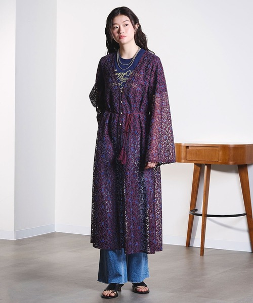ROSE BUD（ローズバッド）の「(mag.by c)FRONT OPEN LACE DRESS（ワンピース・レディース・オフホワイト/バーガンディー・ONE SIZE）」の10枚目の写真