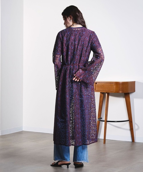 ROSE BUD（ローズバッド）の「(mag.by c)FRONT OPEN LACE DRESS（ワンピース・レディース・オフホワイト/バーガンディー・ONE SIZE）」の8枚目の写真