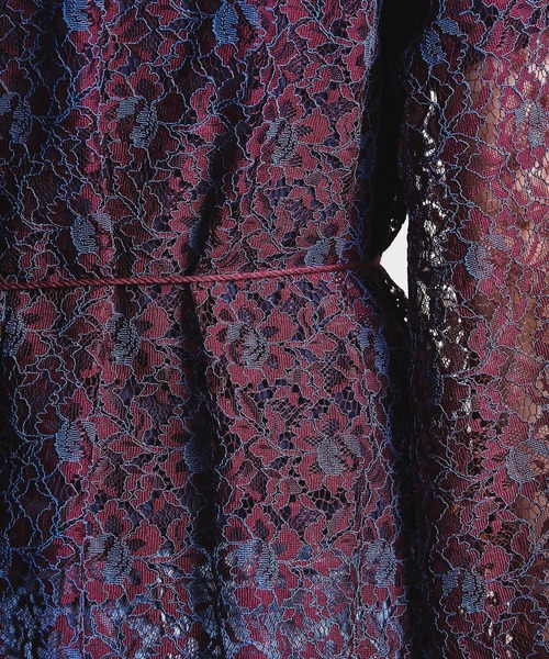 ROSE BUD（ローズバッド）の「(mag.by c)FRONT OPEN LACE DRESS（ワンピース・レディース・オフホワイト/バーガンディー・ONE SIZE）」の3枚目の写真
