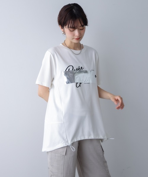 Bou Jeloud(ブージュルード)の「箔エンボスロゴチュニック(チュニック・レディース・ブラック/オフホワイト/ベージュ・FREE)」の22枚目の写真