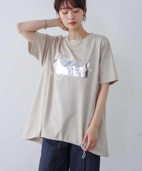 Bou Jeloud(ブージュルード)の「箔エンボスロゴチュニック(チュニック・レディース・ブラック/オフホワイト/ベージュ・FREE)」の6枚目の写真