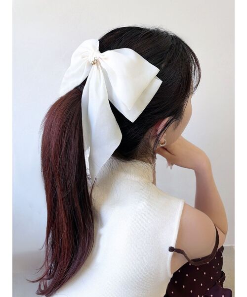 RESEXXY(リゼクシー)の「ポイントチャームシアーリボンバレッタ(バレッタ/ヘアクリップ・レディース・レッド/ホワイト/ブラック・FREE)」の7枚目の写真