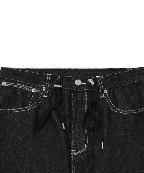 MUCENT(ムセント)の「A'GEM/9 × .kom 『MUCENT/ムセント』MAXXI BACK POCKET BIG LOGO DENIM/バックポケットビッグロゴデニムパンツ(デニムパンツ・レディース・ダークブルー/ブラック・FREE)」の11枚目の写真