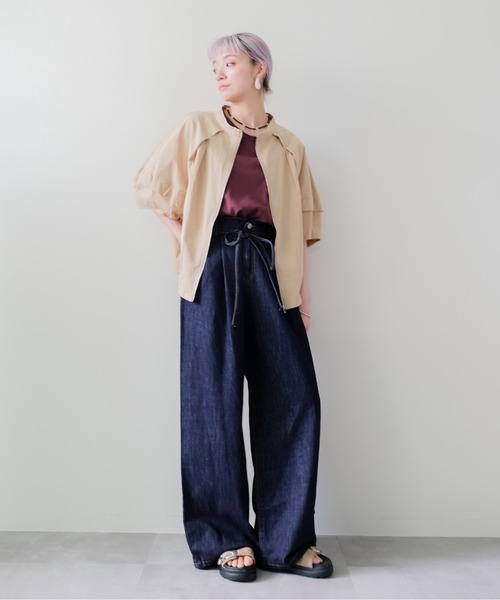 DOLLUPOOPS(ドールアップウップス)の「Dolman Tuck Blouson(ドルマンタックブルゾン)(ブルゾン・レディース・ブラック/ベージュ/オフホワイト・FREE)」の4枚目の写真
